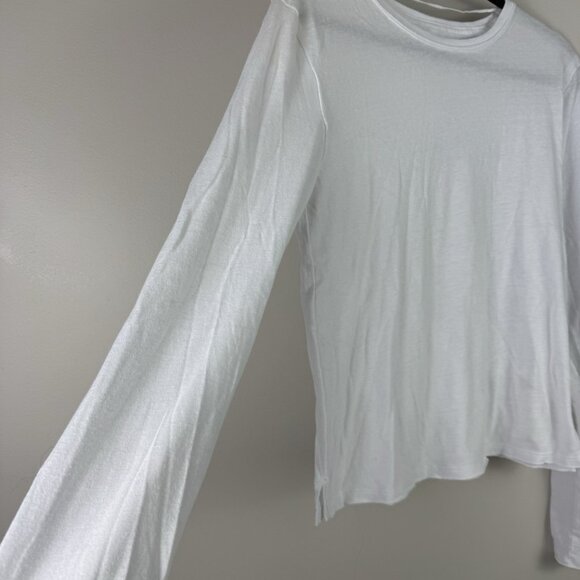 We The Free White Long Sleeve Tee Organic Cotton Blend Women’s M Casual Top - Picture 4 of 8